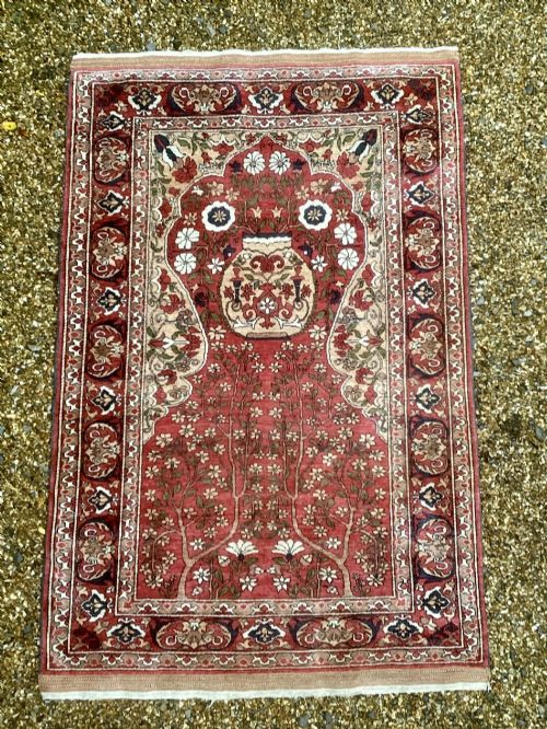 MAURI TURKMAN FINE SILK PRAYER CARPET