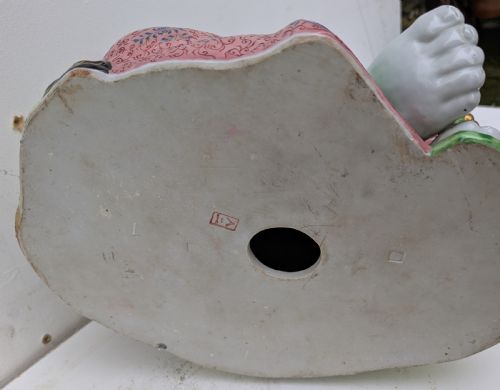 GOOD LARGE CHINESE PORCELAIN LAUGHING BUDDHA - ADDITIONAL PHOTO 1