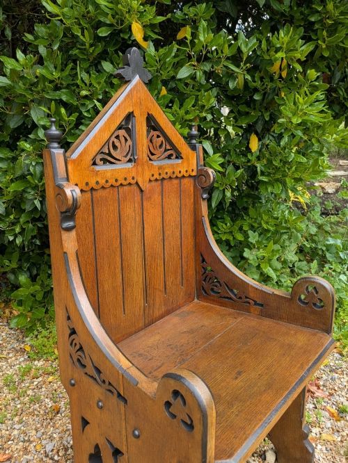 GOOD PAIR GOTHIC OAK CHAIRS IN PUGIN STYLE - ADDITIONAL PHOTO 1