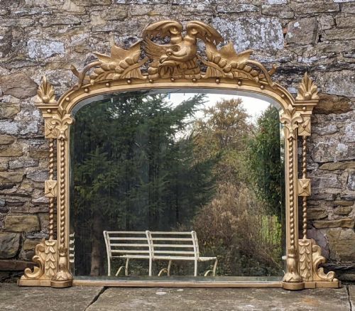 GOOD LARGE WILLIAM IV OVERMANTEL MIRROR