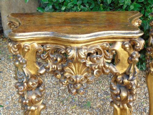 FABULOUS PAIR OF SPANISH GILTWOOD CONSOLE TABLES - ADDITIONAL PHOTO 6