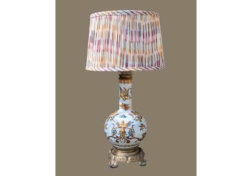 Antique Majolica Table Lamp