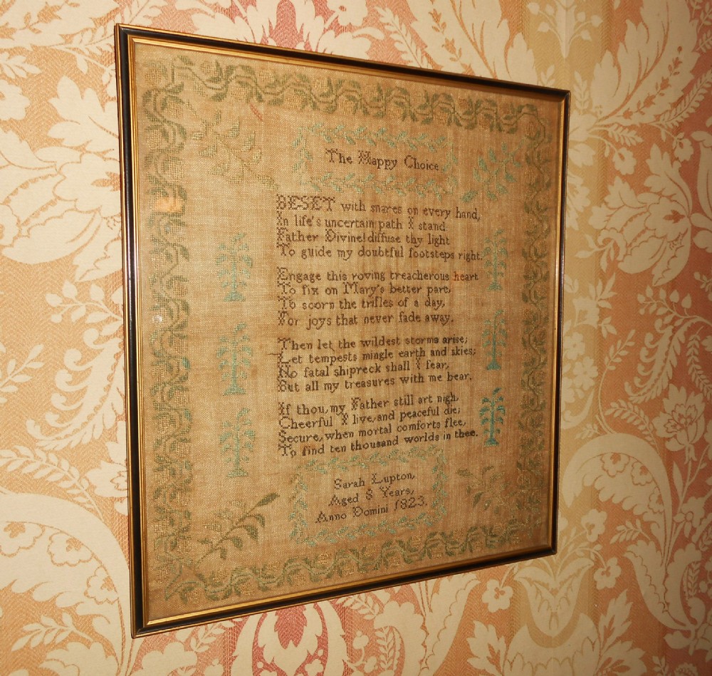 Georgian Sampler Sarah Lupton 1823 