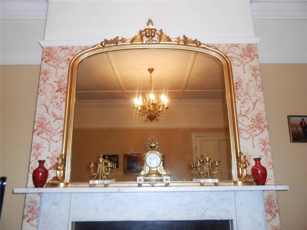 Victorian Overmantle Mirror, Original Gilding