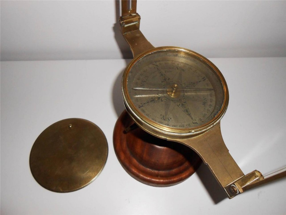Rare Victorian Surveyor's Compass by Hewitson of Newcastle, c.1850