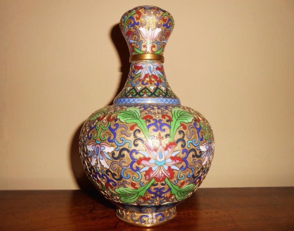 Beautiful Chinese Cloisonne Enamel Vase