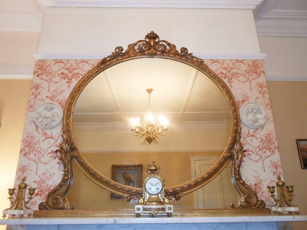 Victorian Gilt and Gesso Overmantel Mirror c.1880