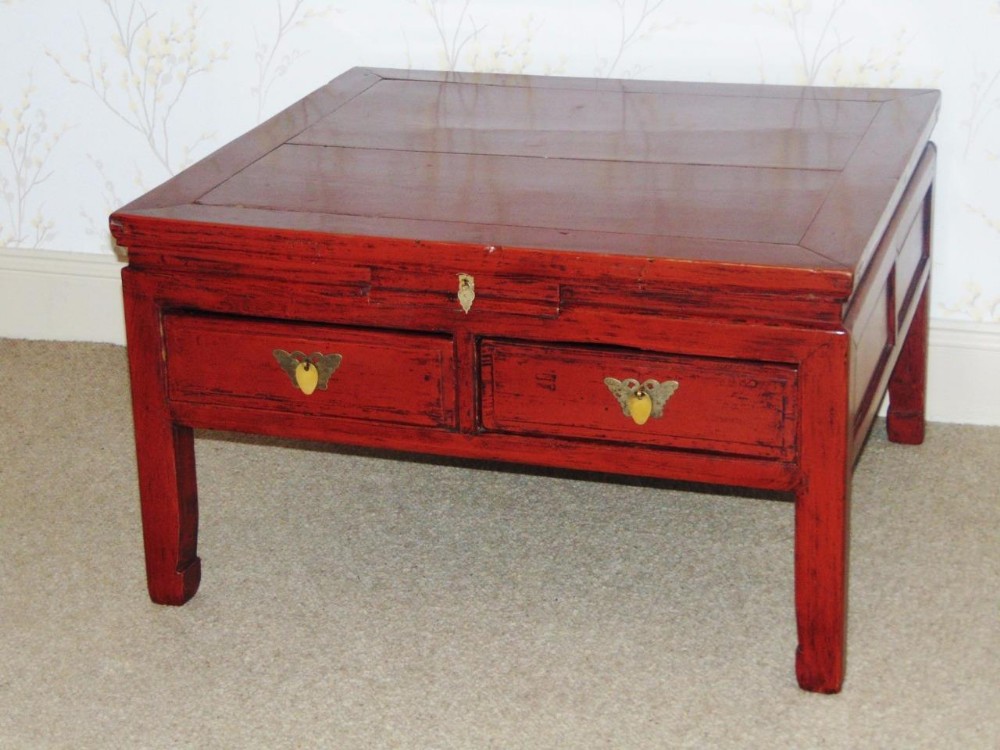 19th Century Chinese Red Lacquer Low Table
