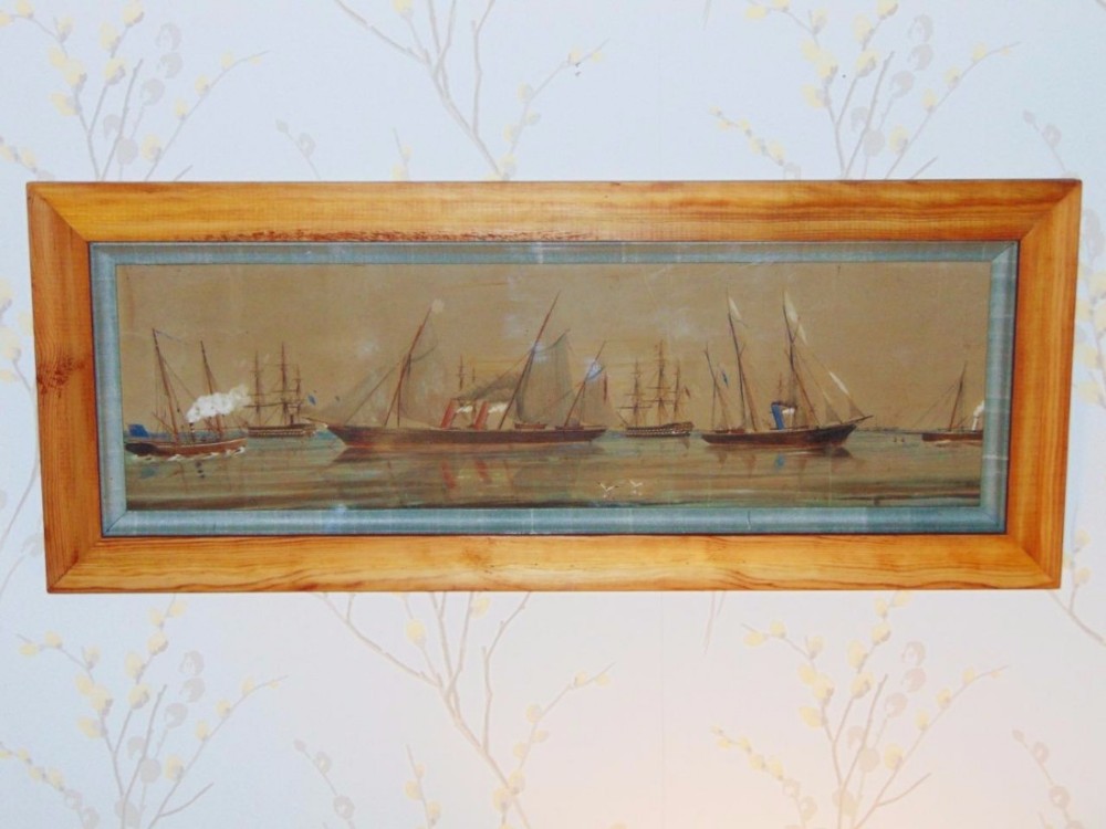 19th Century Watercolour English School Steam & Sail Shipping
