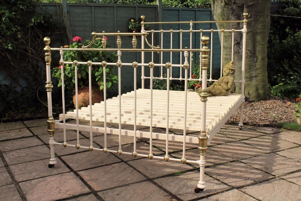 Beautiful Victorian Cast and Brass Double Bed