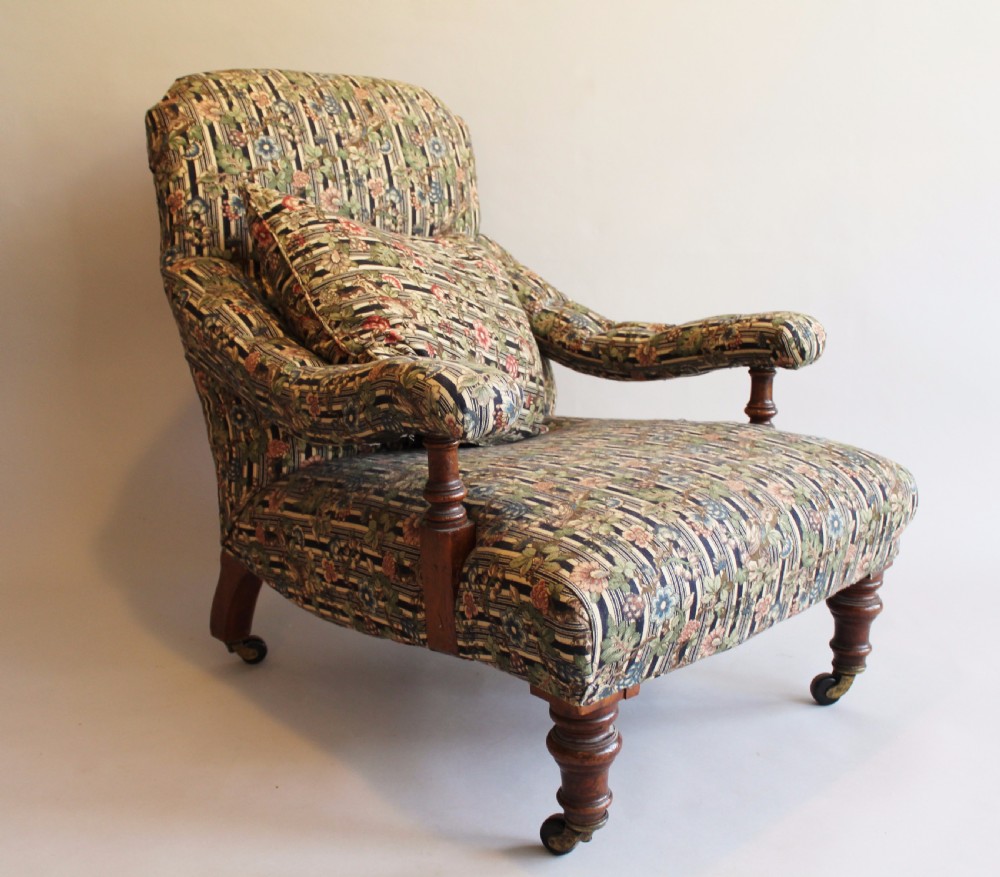Howard Style Victorian Walnut Armchair View IV