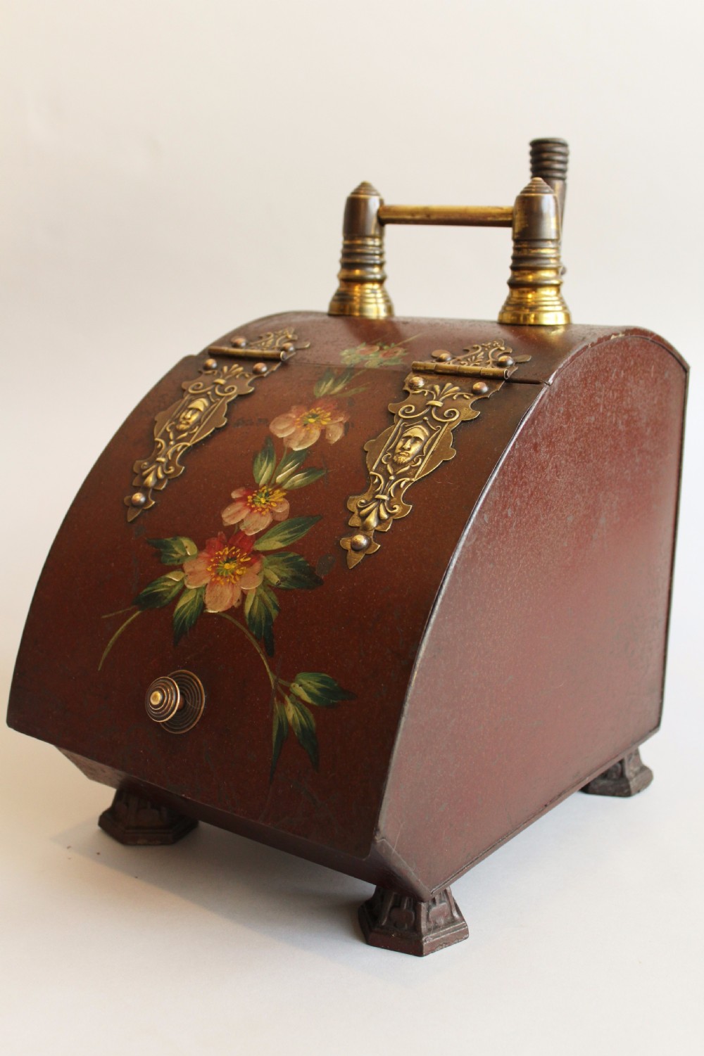 Victorian Painted Toleware Coal Box