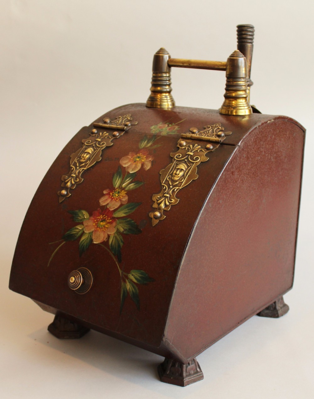 Victorian Painted Toleware Coal Box View II