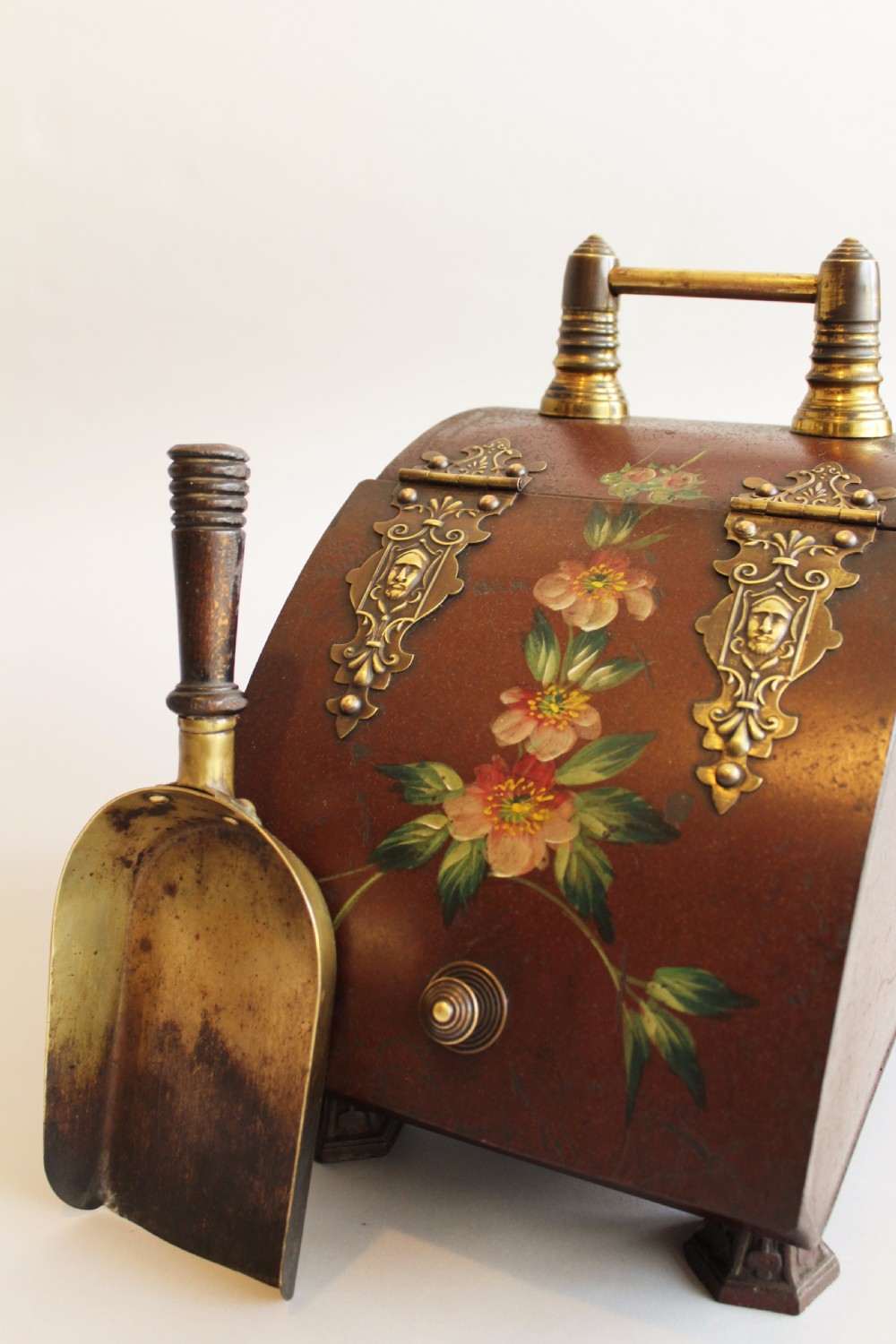 Victorian Painted Toleware Coal Box View VI