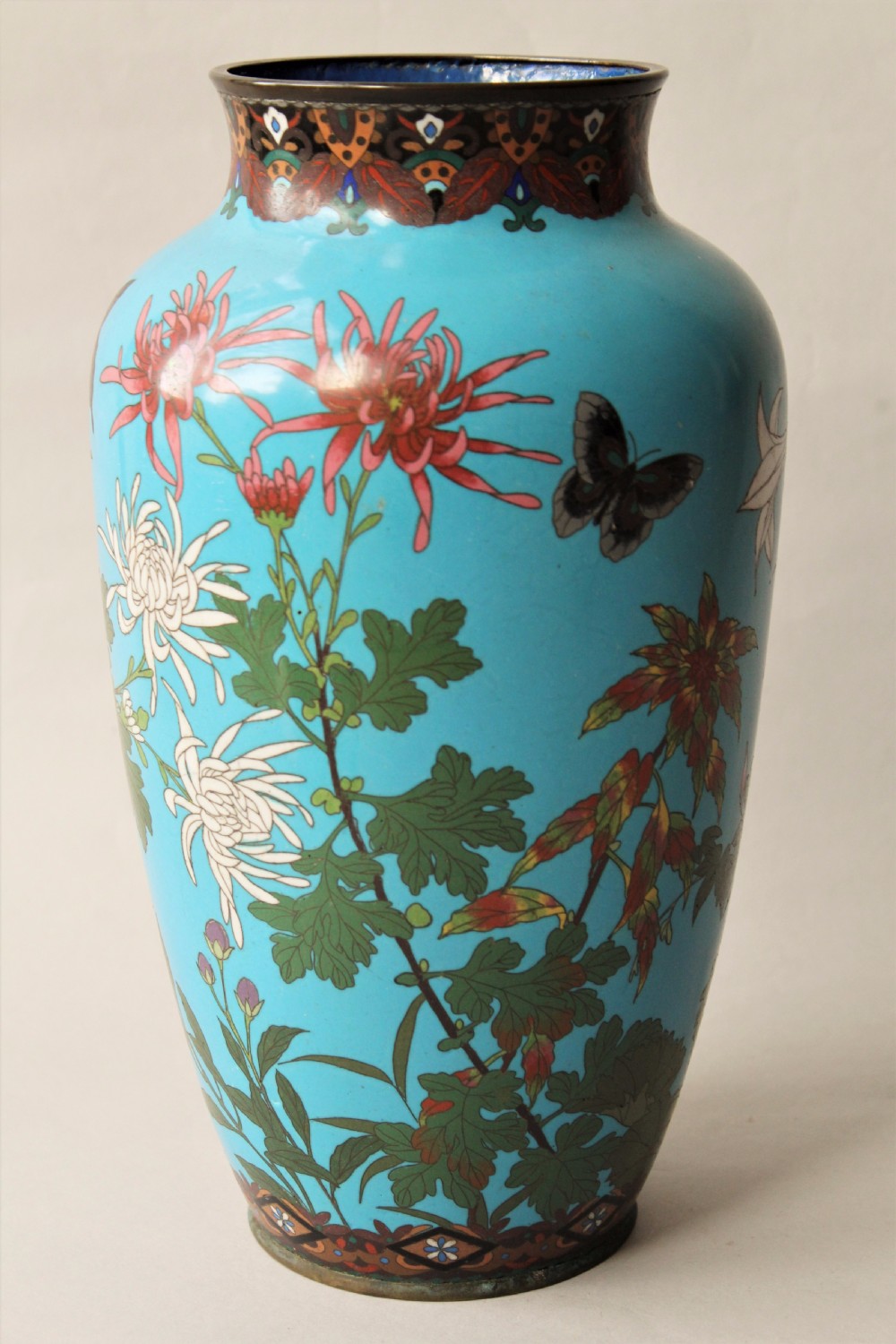Large Antique Japanese Cloisonne Vase View V