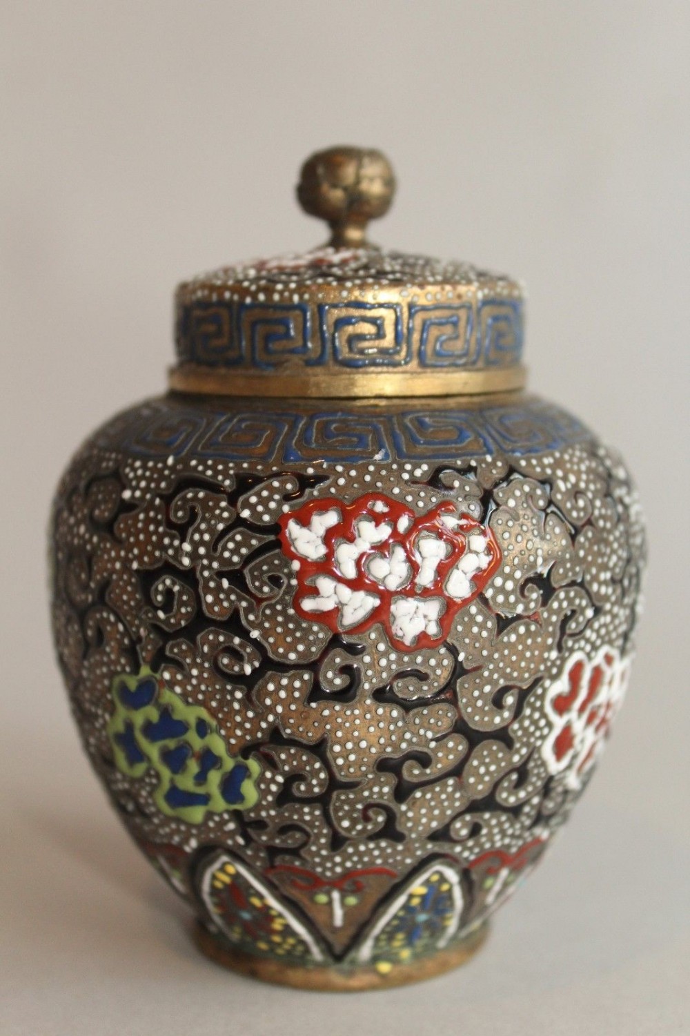 Antique Japanese Enamelled vase Meiji