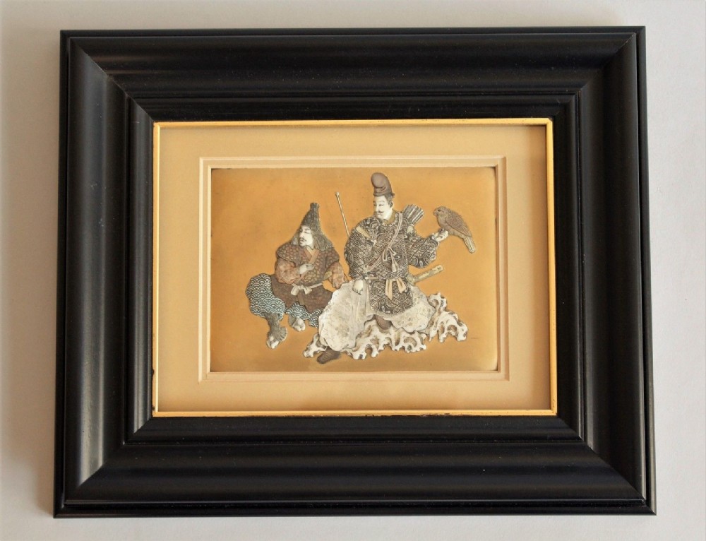  Shibayama Lacquered Panel Hunting with Eagle