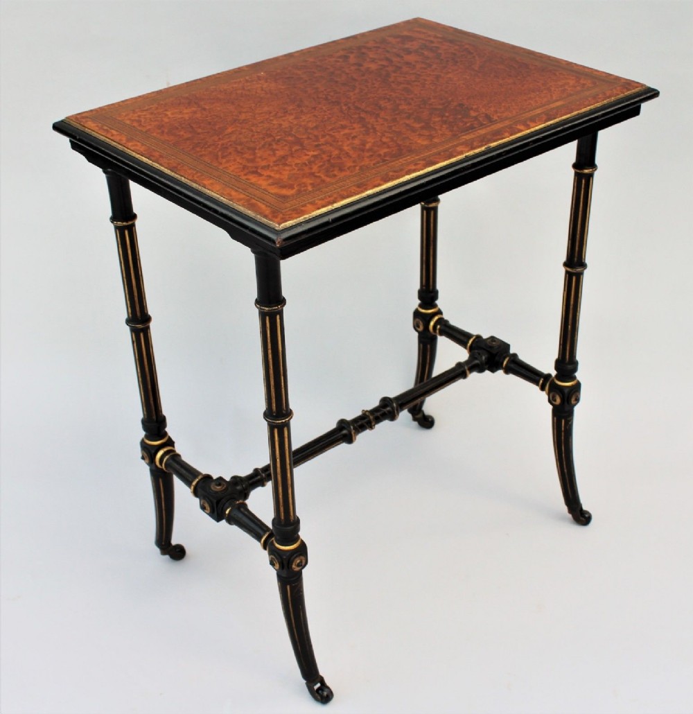 Antique Aesthetic Amboyna Ebonised Table