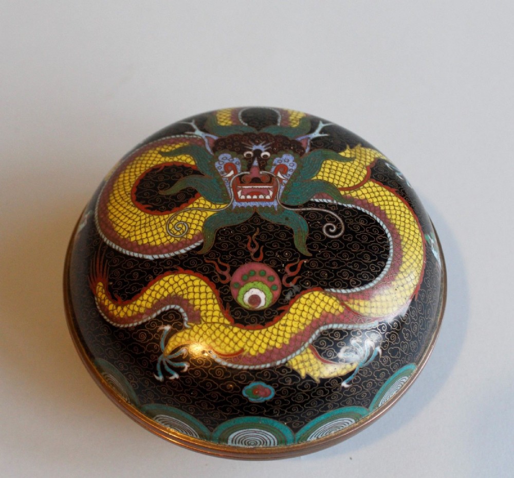 Dragon Cloisonne Box and Cover Qing Dynasty