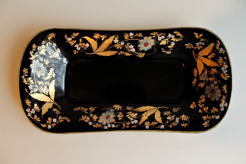 Victorian Toleware Tray Hand Painted and Gilded