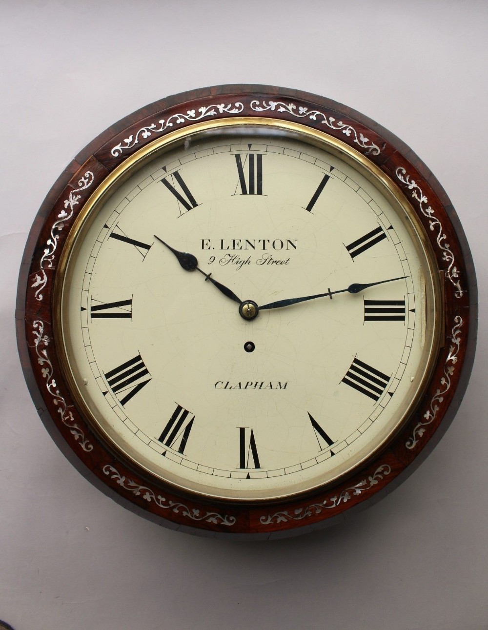 19th Century Rosewood Fusee Wall Clock Clapham