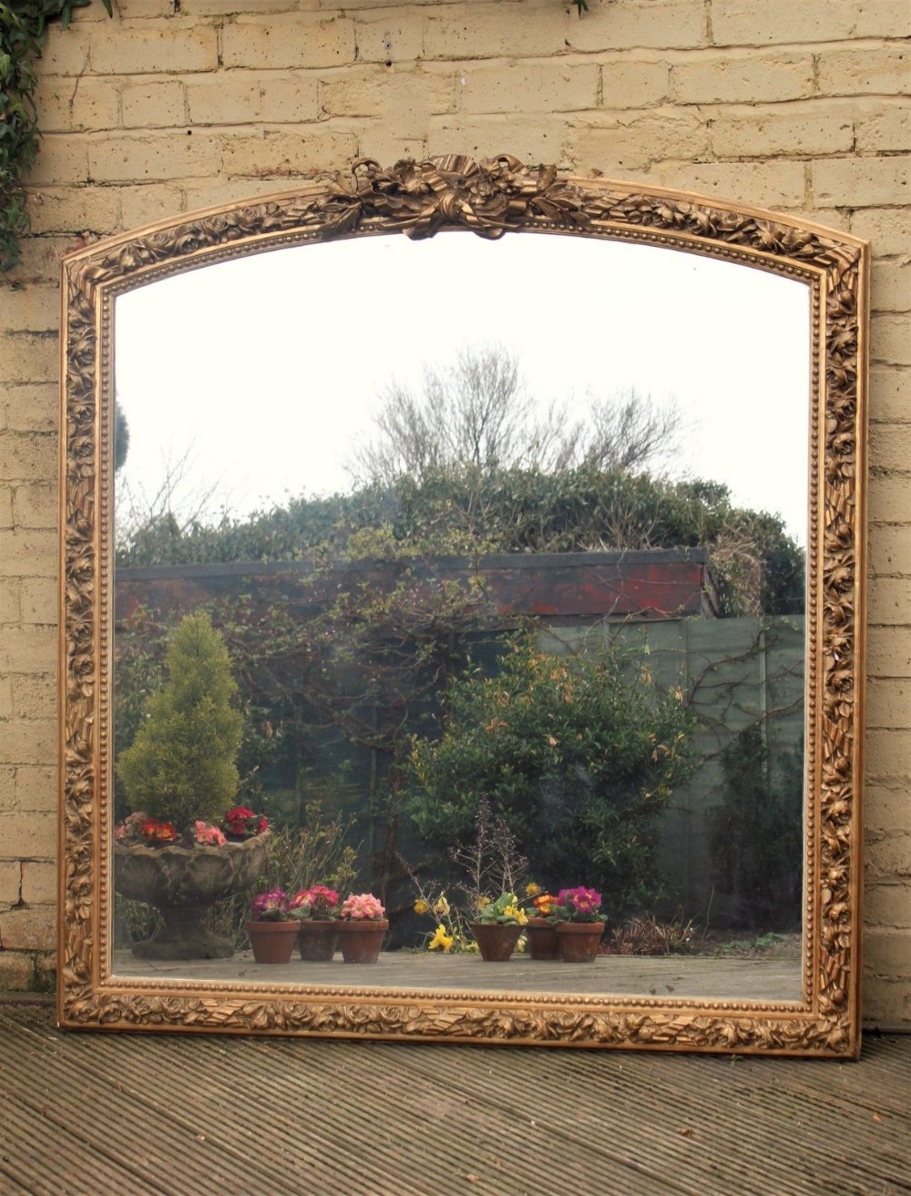 Large 19th Century Overmantle Mirror