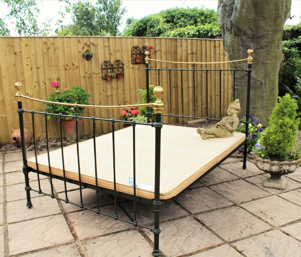 Pretty Victorian Cast & Brass Double Bed