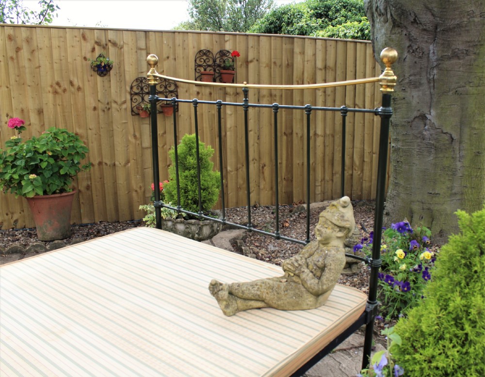 Pretty Victorian Cast & Brass Double Bed View II