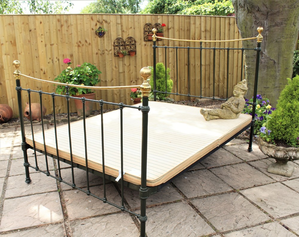 Pretty Victorian Cast & Brass Double Bed View V