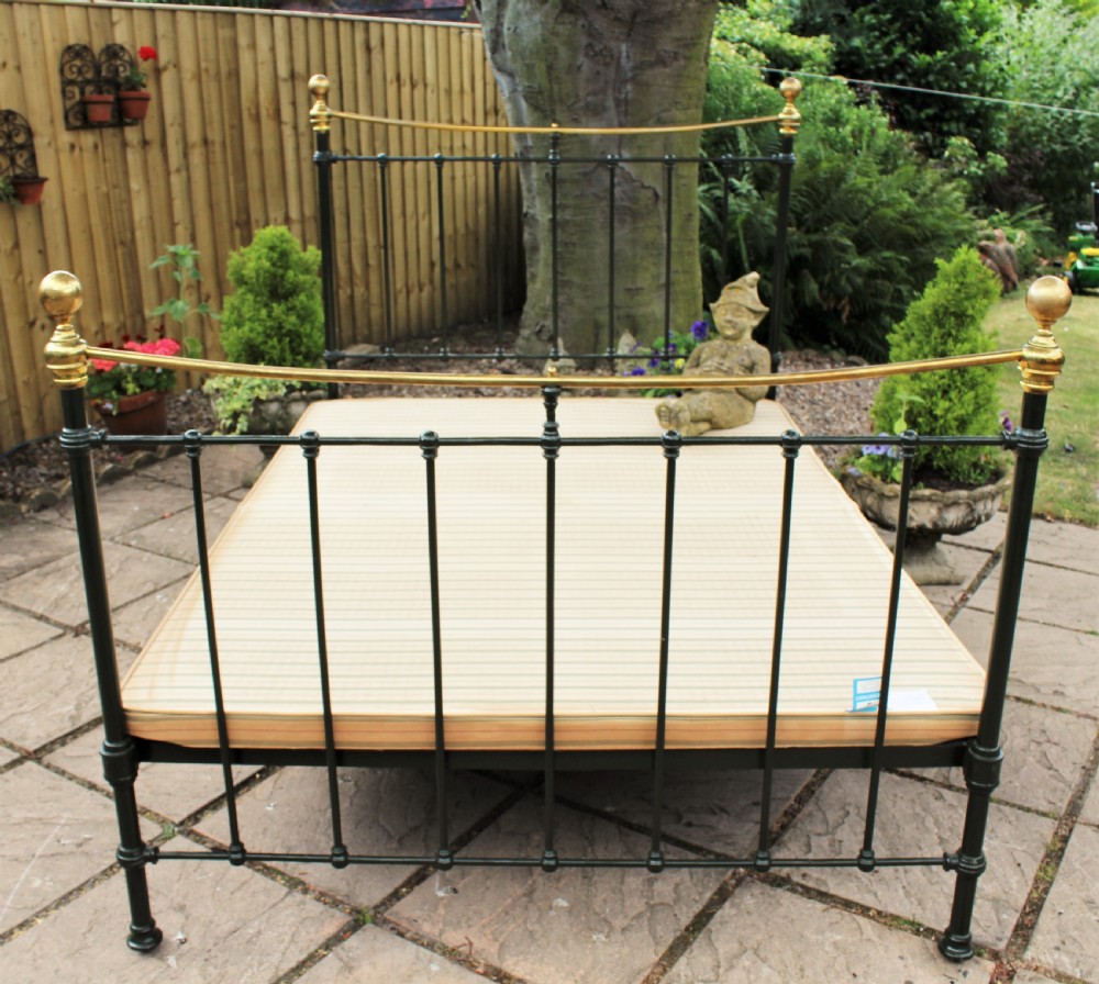 Pretty Victorian Cast & Brass Double Bed View VI