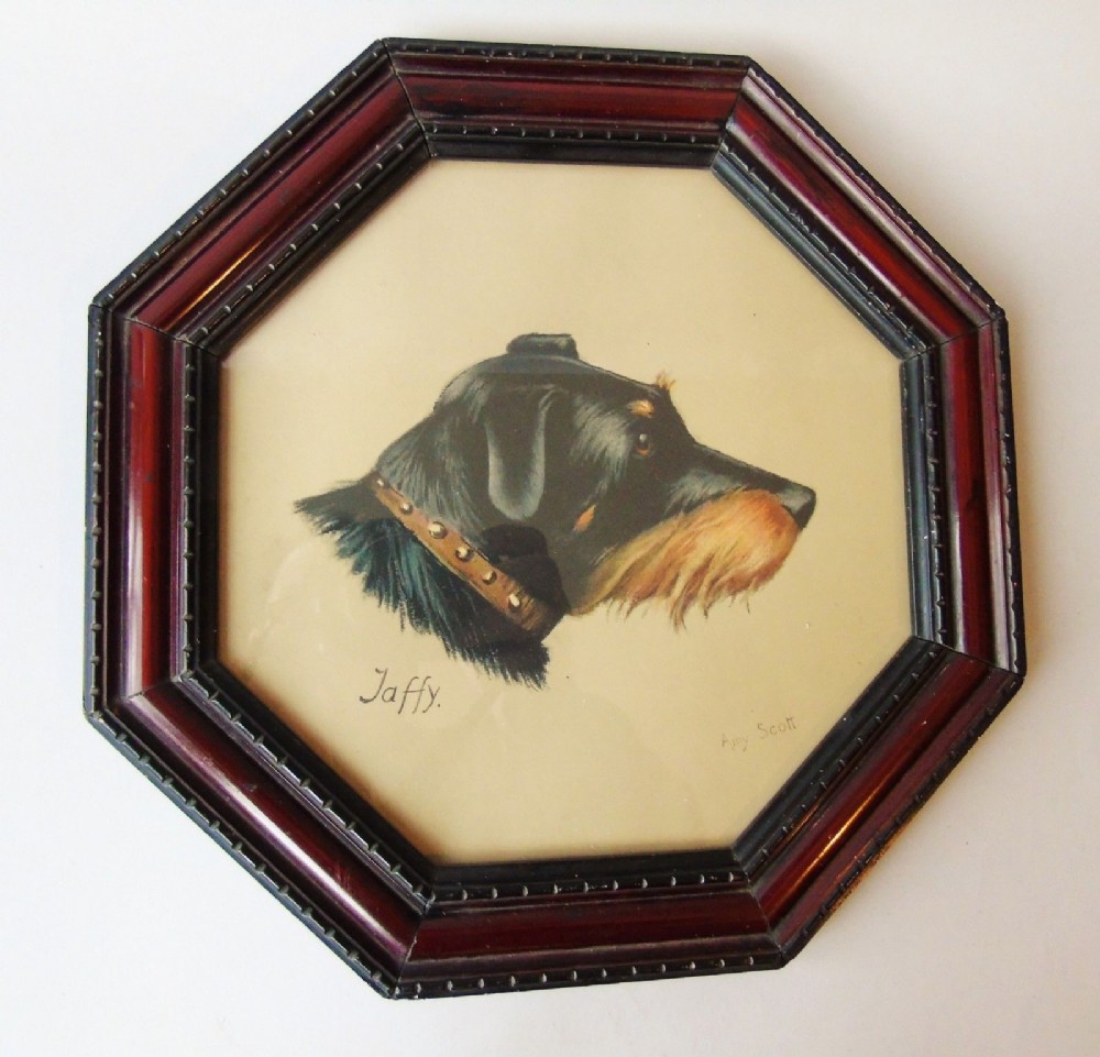Edwardian Terrrier Picture  Jaffy in Original Frame