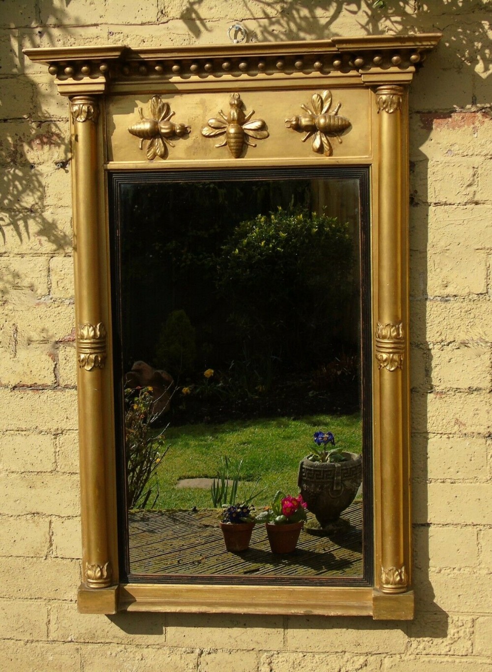 Large Regency Gilt and Gesso Pier Glass Bees