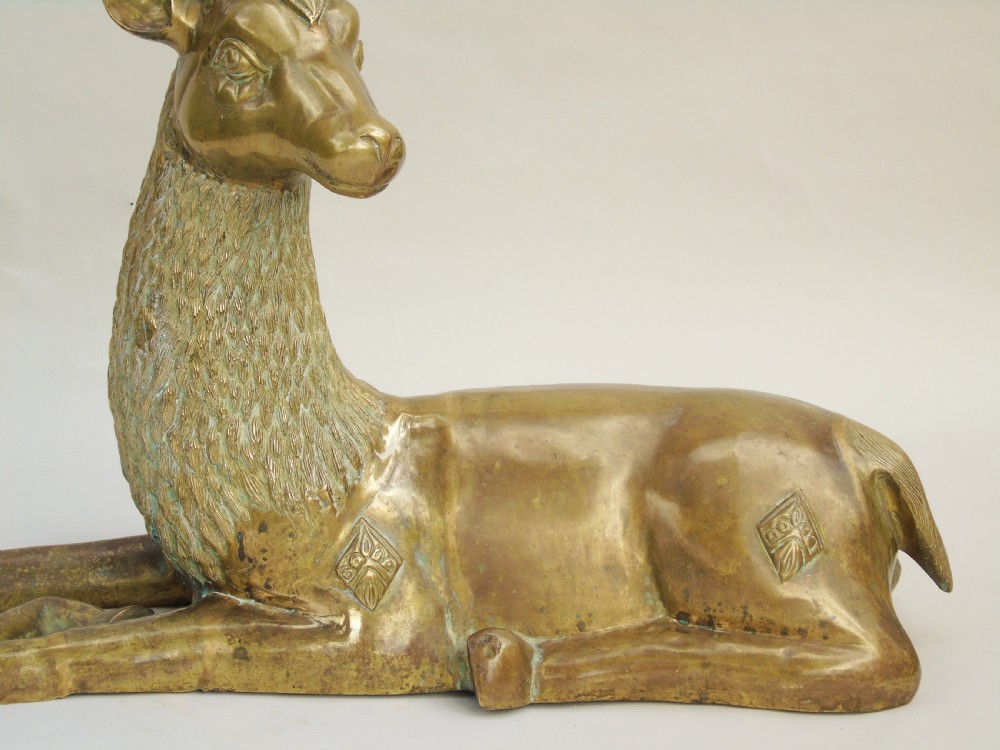 Very Large Antique Thai Gilt Bronze Deer View IV
