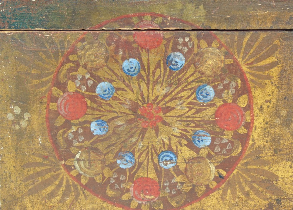 Antique Painted Folk Art Swedish Chest View IX