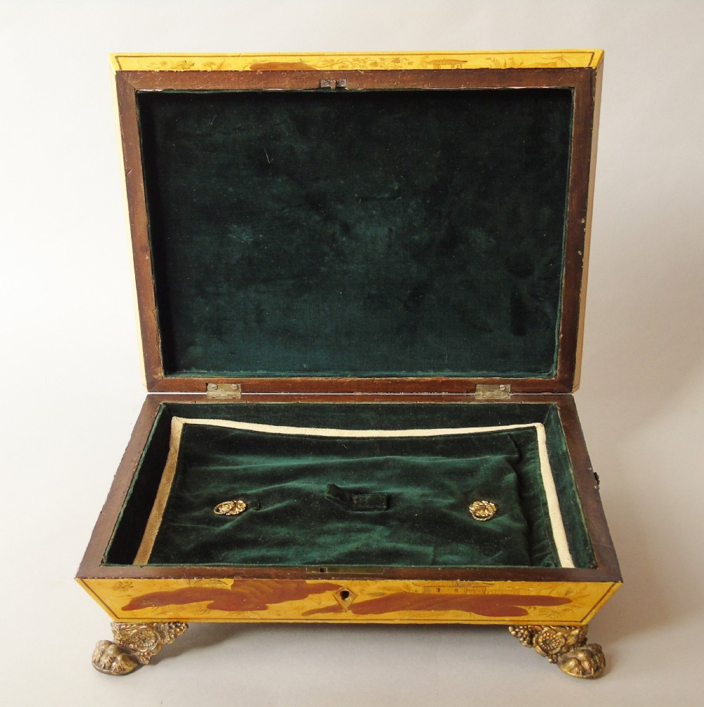 Regency Yellow Lacquer Jewellery Casket 18th Century View X
