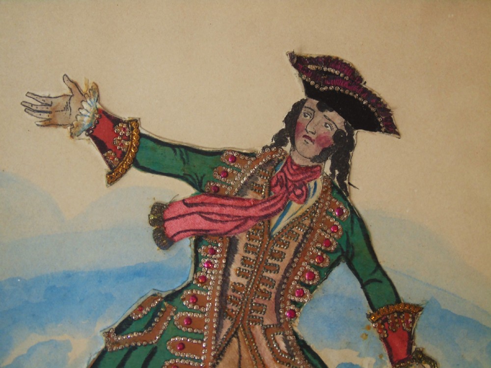 Antique Tinsel Picture Sir Rowland Trenchard View III