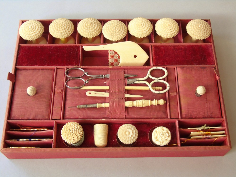 Beautiful Antique Hand Painted Sewing Box View VIII