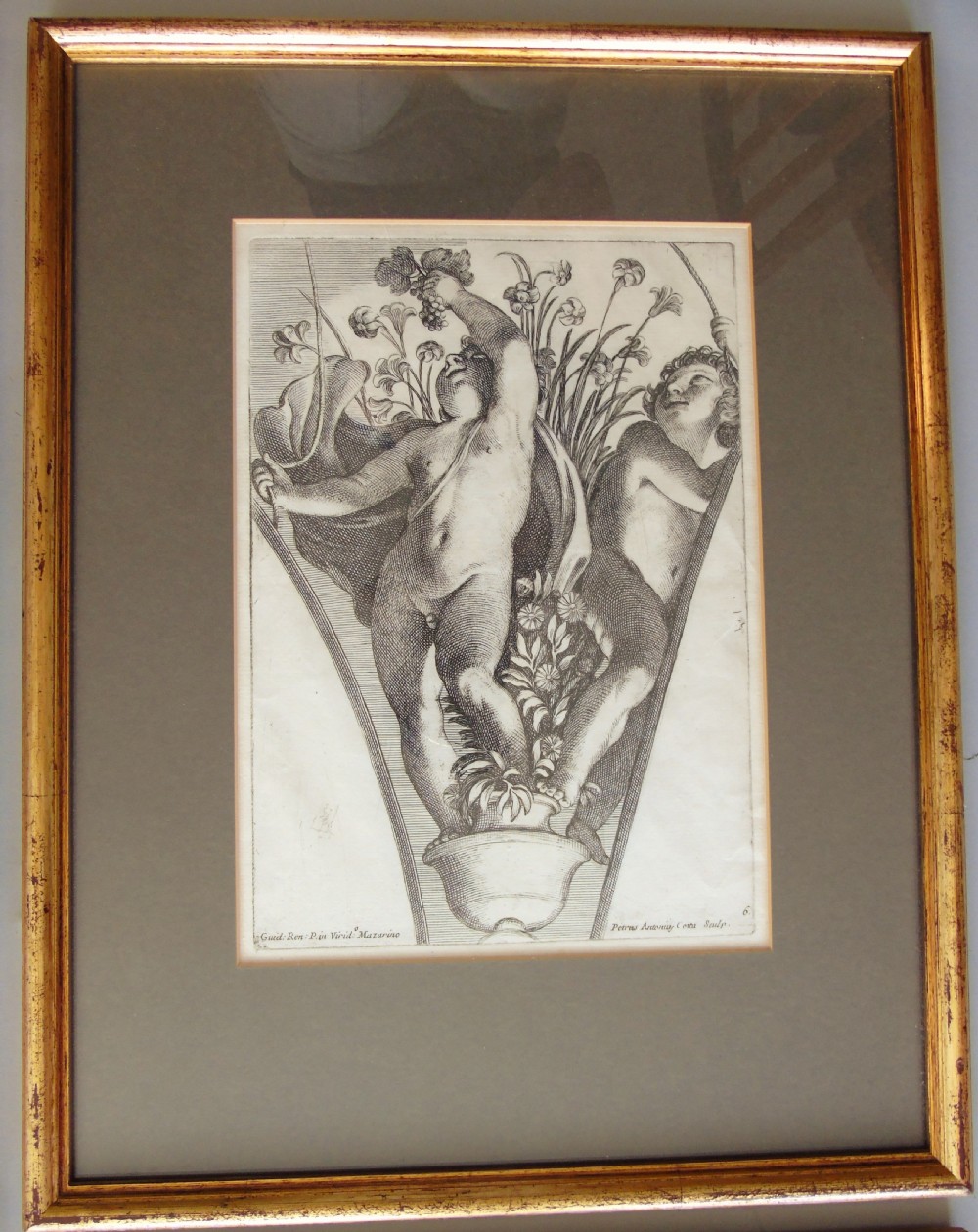 Set of Six Antique Engravings Cherubs After Petrus Antonius Cotta View IV