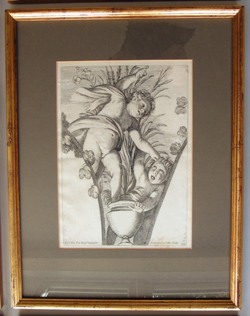 Set of Six Antique Engravings Cherubs After Petrus Antonius Cotta View V