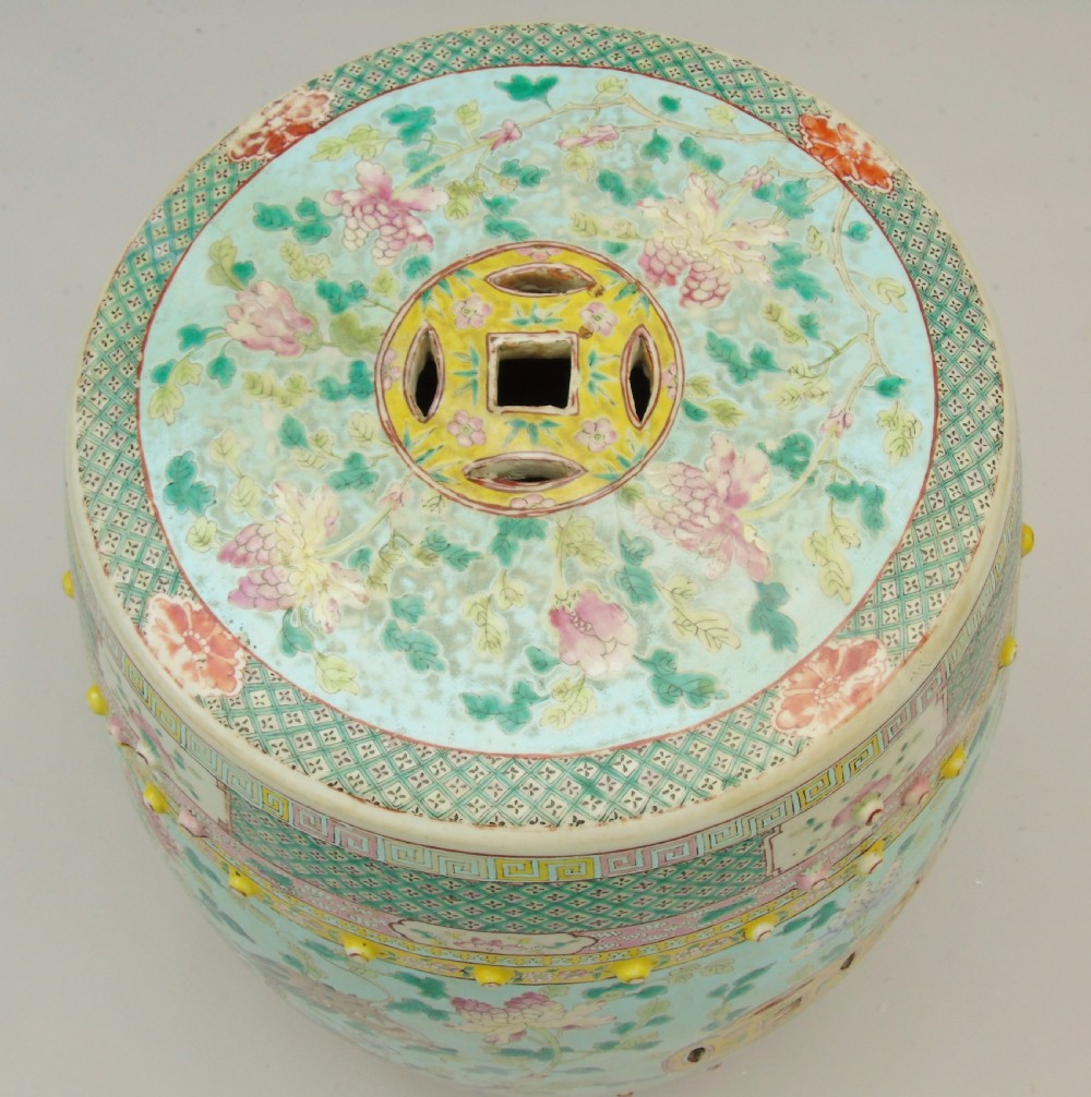 Chinese Porcelain Garden Barrel Seat 19th Century View VII