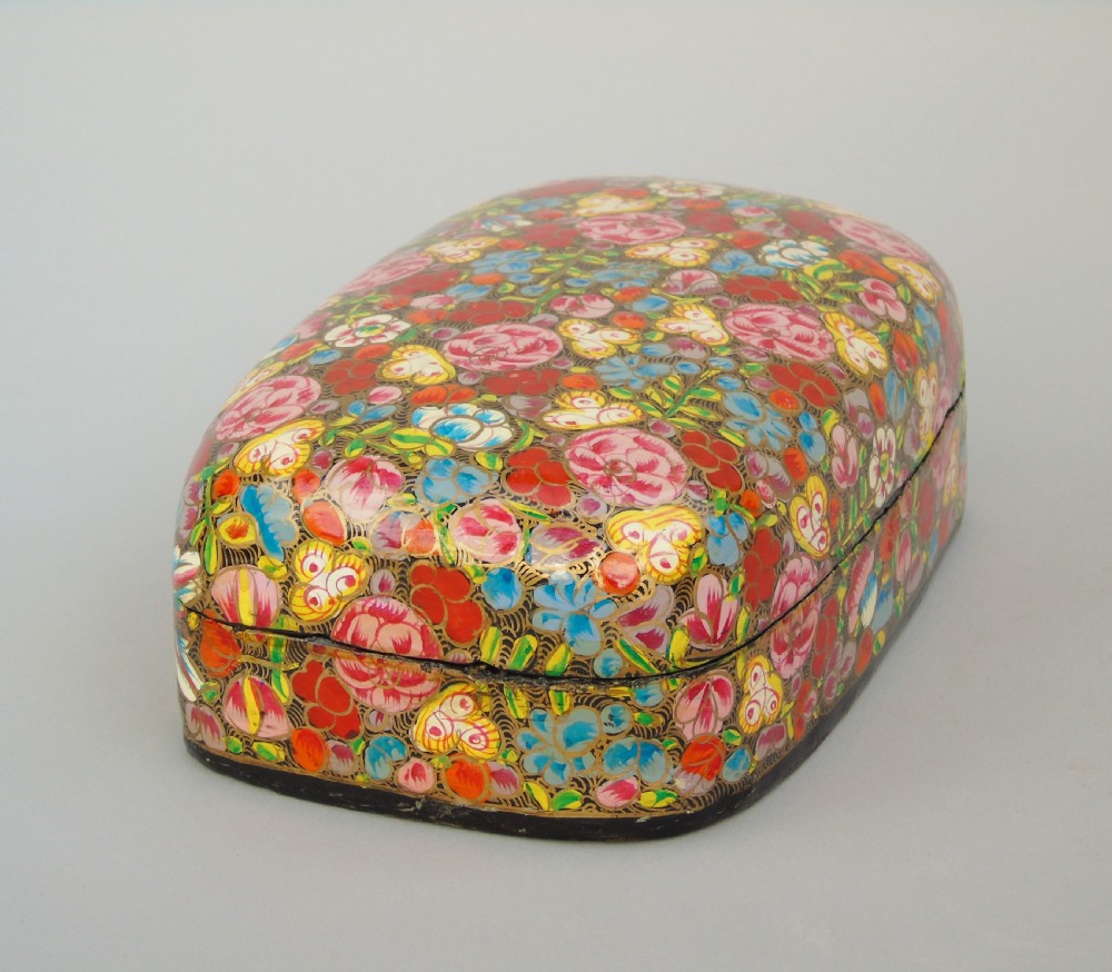 Antique Kashmir Papier Mache Millefiori Lidded Box View II