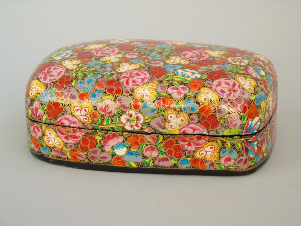 Antique Kashmir Papier Mache Millefiori Lidded Box View III