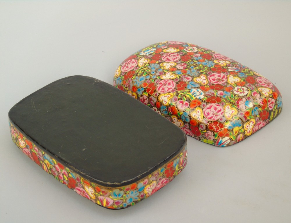 Antique Kashmir Papier Mache Millefiori Lidded Box View VI