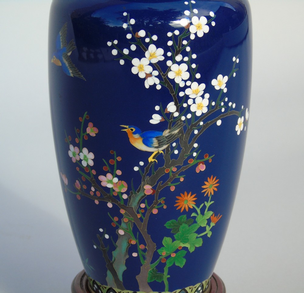 Exceptional  Japanese Cloisonne Vase on Stand View III