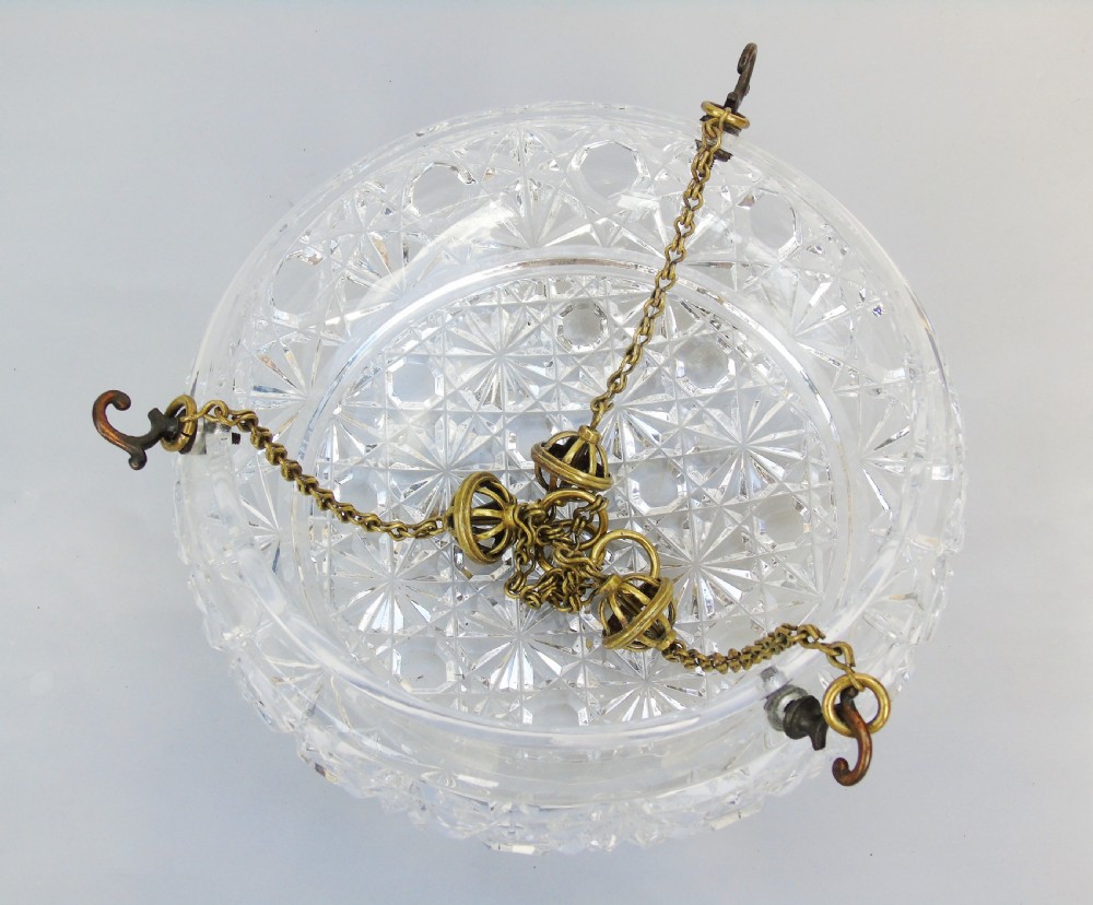 Superb Antique Cut Glass Hanging Ceiling Light View V