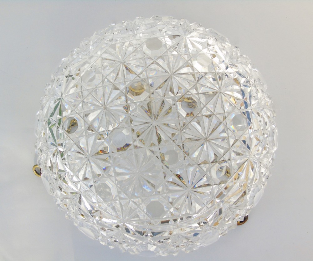 Superb Antique Cut Glass Hanging Ceiling Light View VI