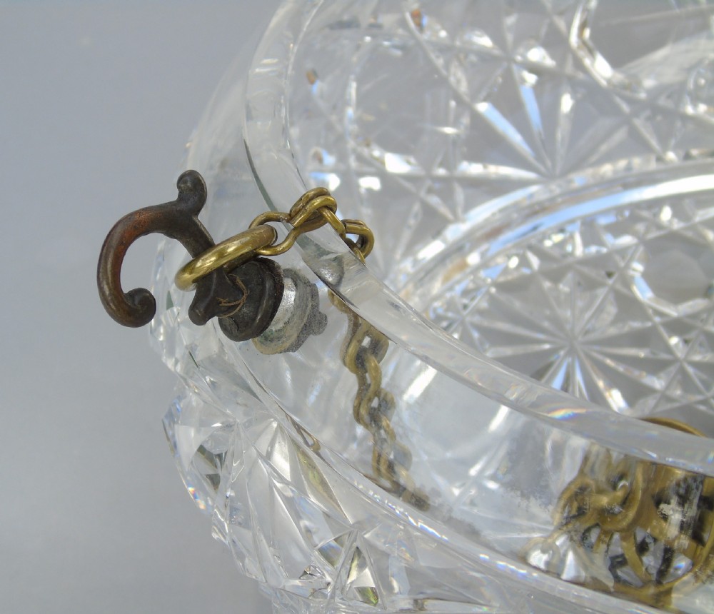 Superb Antique Cut Glass Hanging Ceiling Light View VII