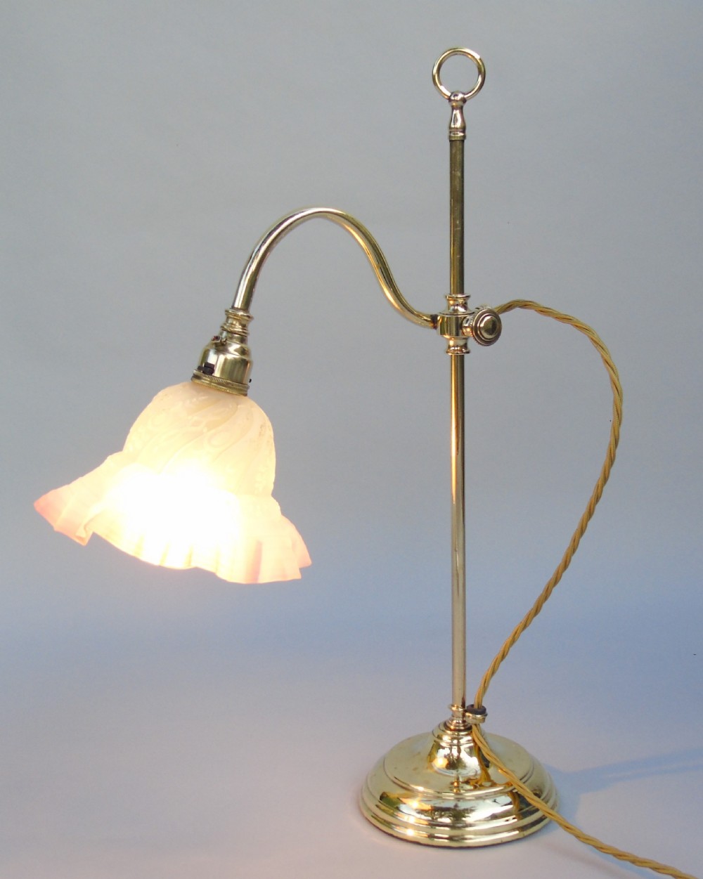 Antique Brass Art Nouveau Table Lamp View IX