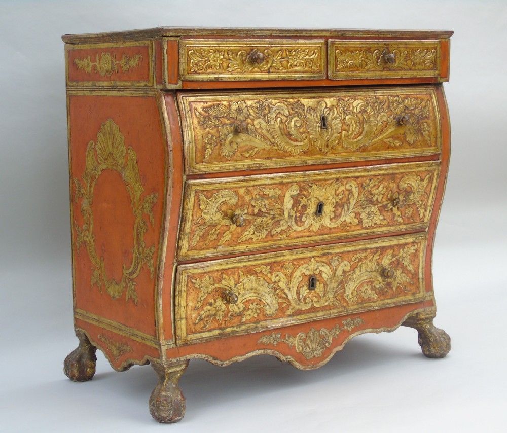 Outstanding 19th Century Italian Gilded Gesso Chest of Drawers