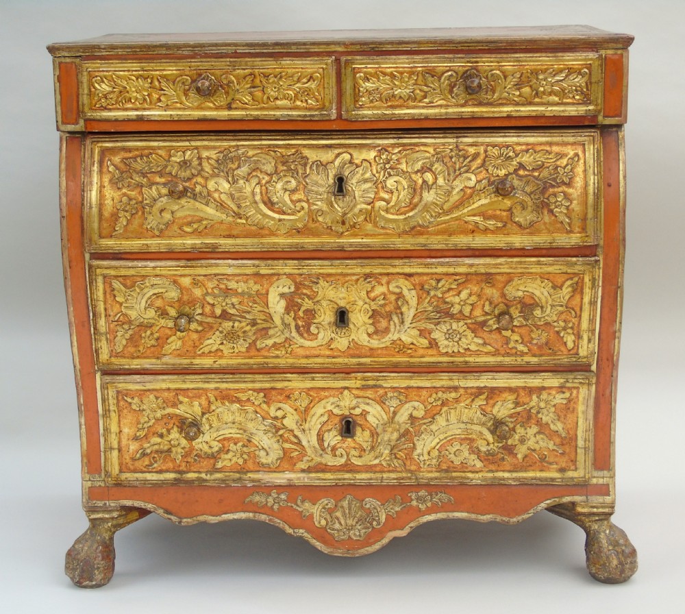 Outstanding 19th Century Italian Gilded Gesso Chest of Drawers View II